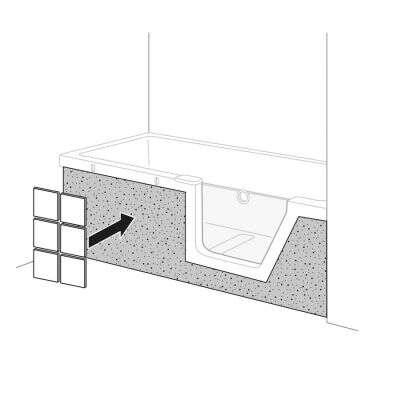 Duscholux Duscholux Fliesenträger Front für Step-In Pure 160x75 cm Tür rechts