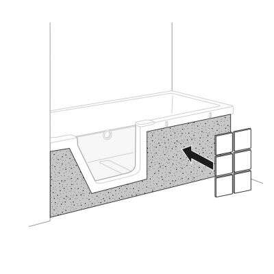 Duscholux Duscholux Fliesenträger Front für Step-In Pure 160x75 cm Tür links