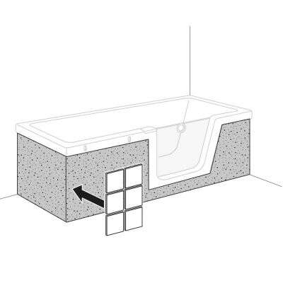 Duscholux Duscholux Fliesenträger Front + Seite für Step-In Pure 160x75 cm Tür rechts