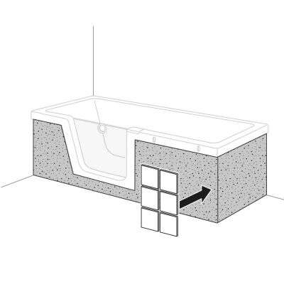 Duscholux Duscholux Fliesenträger Front + Seite für Step-In Pure 160x75 cm Tür links