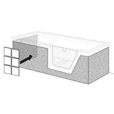 Duscholux Duscholux Fliesenträger Front + 2 Seiten für Step-In Pure 160x75 cm Tür rechts