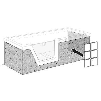 Duscholux Duscholux Fliesenträger Front + 2 Seiten für Step-In Pure 160x75 cm Tür links