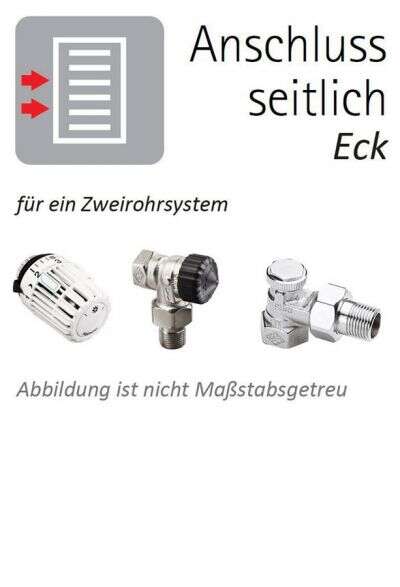 Duschmeister Universal-Set, Anschluss seitlich, Eck für Zweirohrsystem